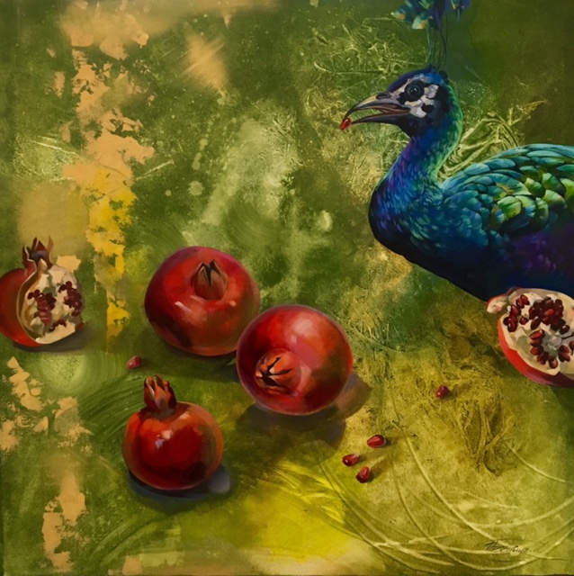 The peacock and pomegranates