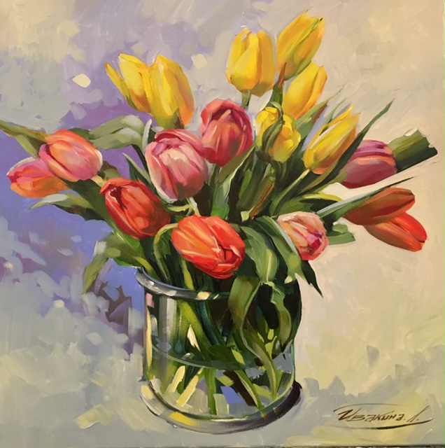 Multi-color tulips