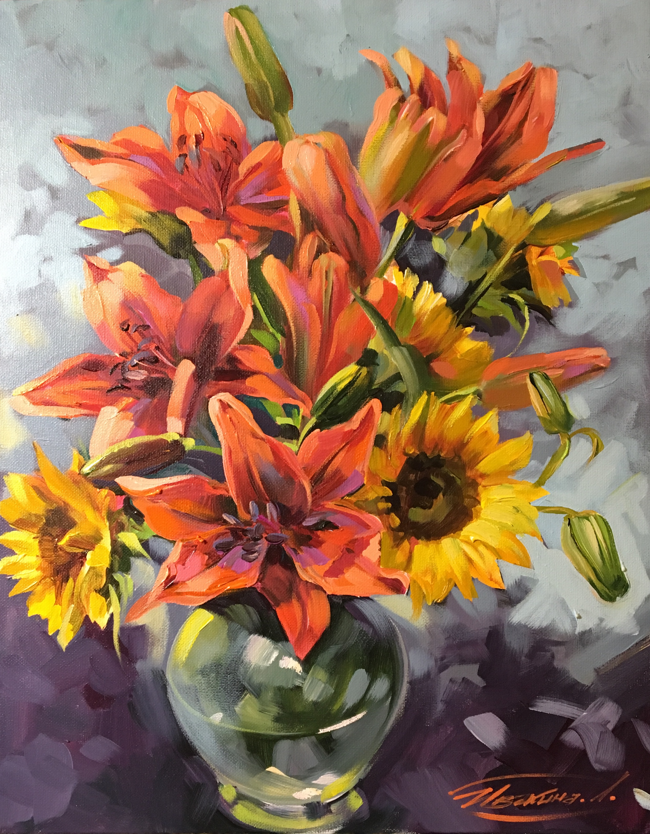 Day lilies and sunflowers